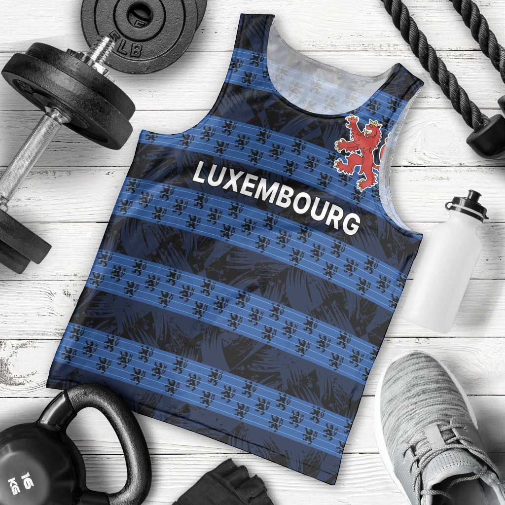 Luxembourg Football Custom Men Tank Top The Red Lions Tribal Pattern - Wonder Print Shop