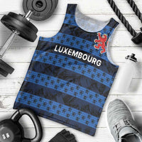 Luxembourg Football Custom Men Tank Top The Red Lions Tribal Pattern - Wonder Print Shop
