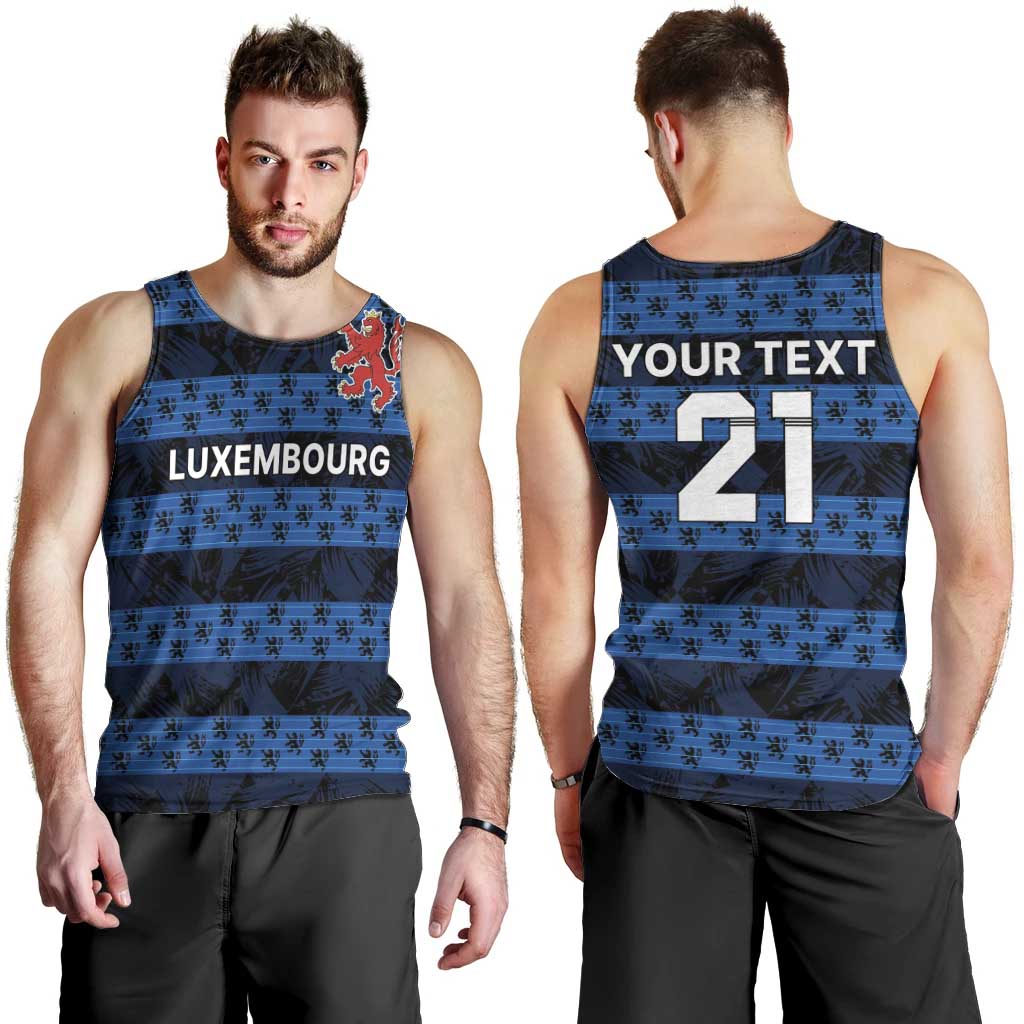 Luxembourg Football Custom Men Tank Top The Red Lions Tribal Pattern - Wonder Print Shop