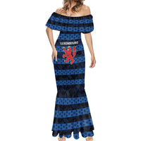 Luxembourg Football Custom Mermaid Dress The Red Lions Tribal Pattern - Wonder Print Shop