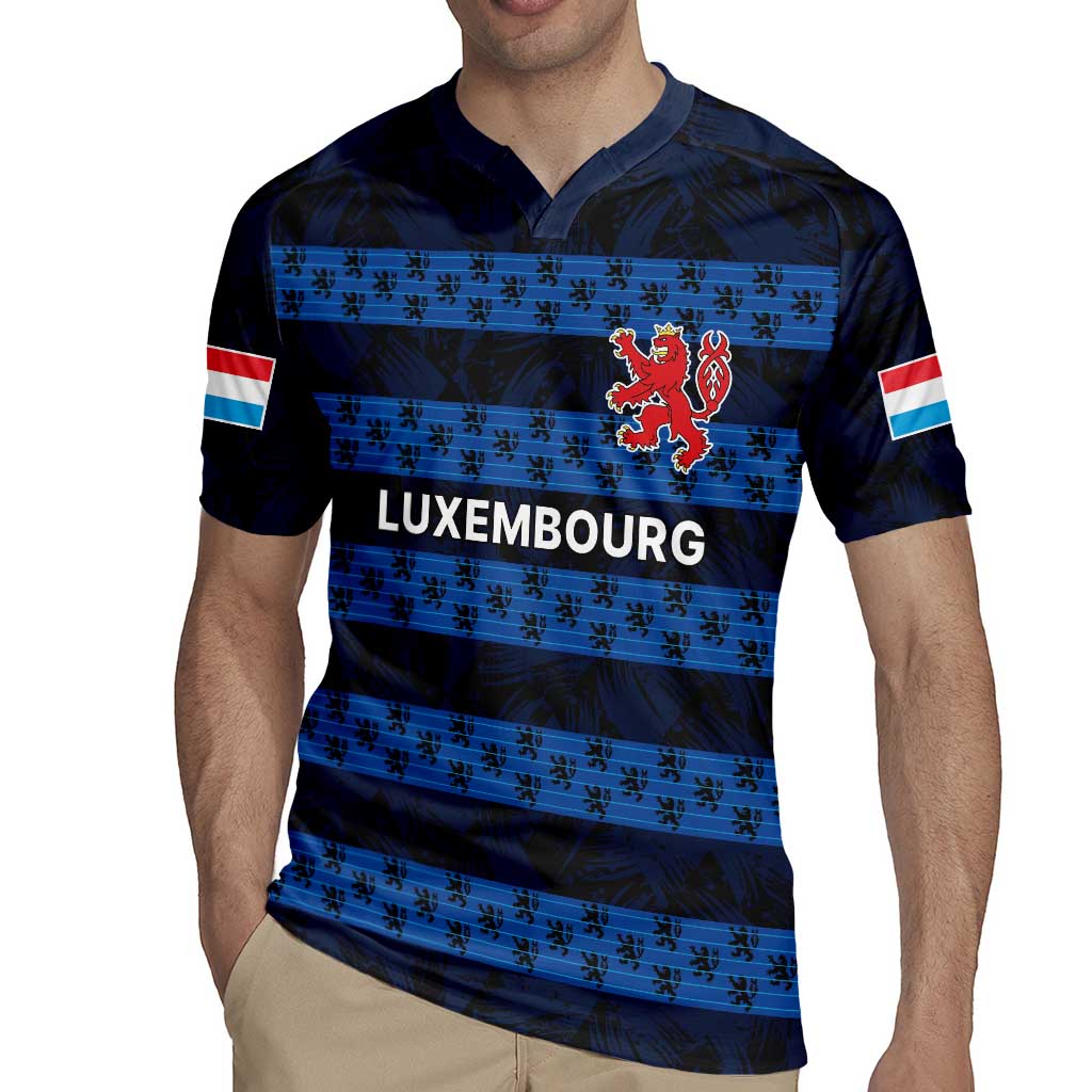 Luxembourg Football Custom Rugby Jersey The Red Lions Tribal Pattern - Wonder Print Shop