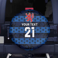 Luxembourg Football Custom Spare Tire Cover The Red Lions Tribal Pattern - Wonder Print Shop