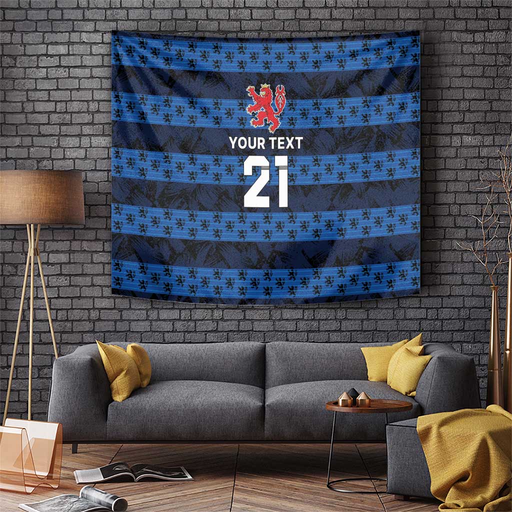 Luxembourg Football Custom Tapestry The Red Lions Tribal Pattern - Wonder Print Shop
