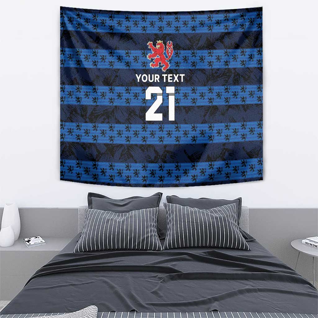 Luxembourg Football Custom Tapestry The Red Lions Tribal Pattern - Wonder Print Shop