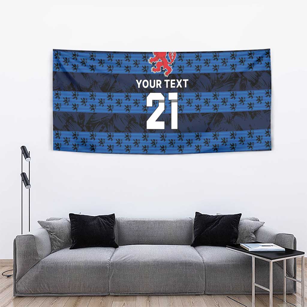 Luxembourg Football Custom Tapestry The Red Lions Tribal Pattern - Wonder Print Shop