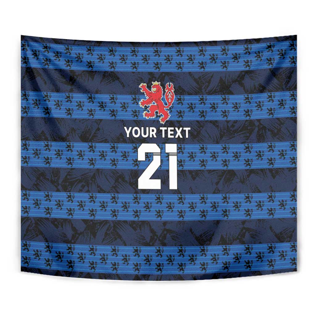 Luxembourg Football Custom Tapestry The Red Lions Tribal Pattern - Wonder Print Shop