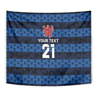 Luxembourg Football Custom Tapestry The Red Lions Tribal Pattern - Wonder Print Shop