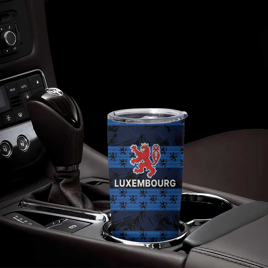 Luxembourg Football Custom Tumbler Cup The Red Lions Tribal Pattern - Wonder Print Shop