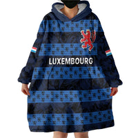 Luxembourg Football Custom Wearable Blanket Hoodie The Red Lions Tribal Pattern - Wonder Print Shop