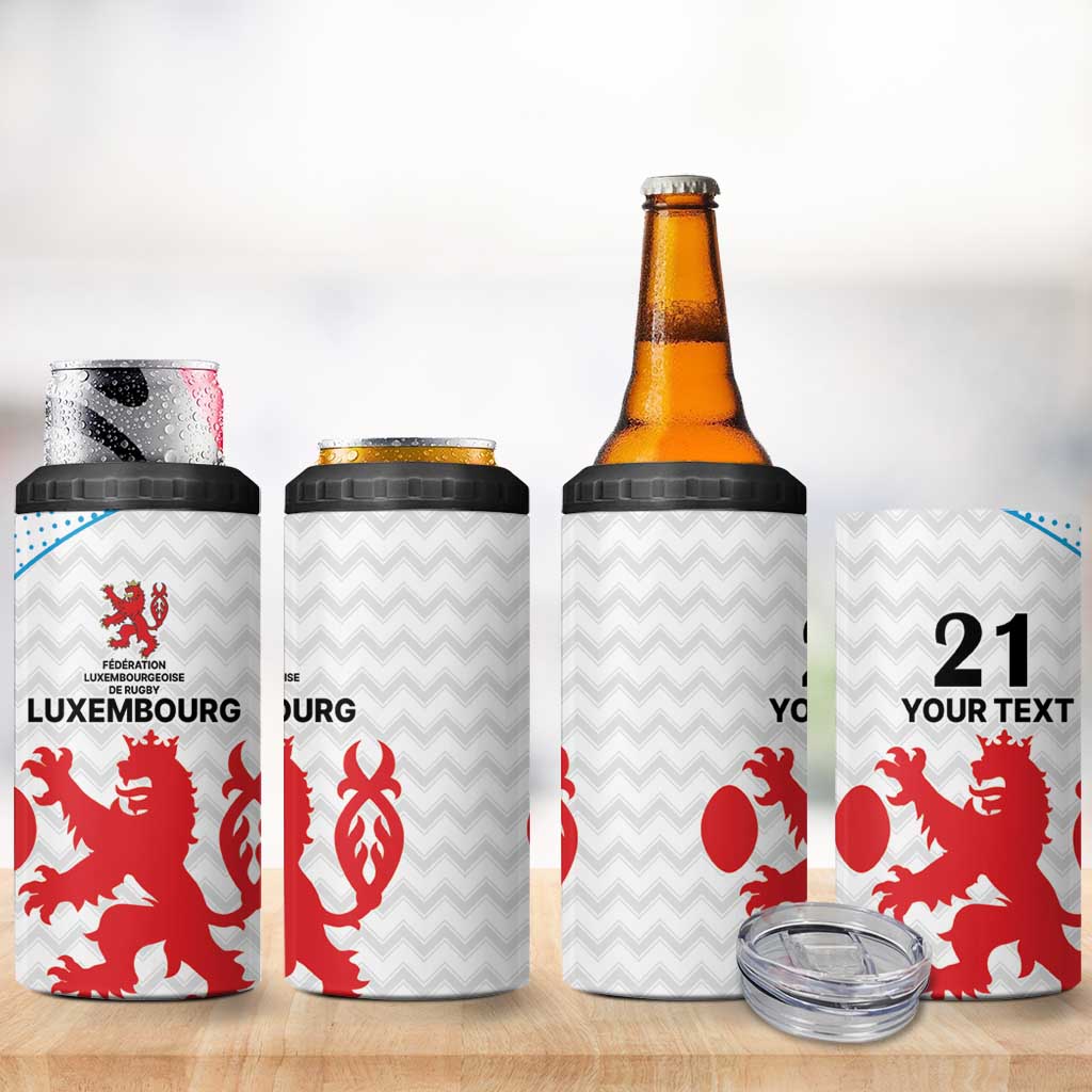 Luxembourg Custom 4 in 1 Can Cooler Tumbler Motifs 2021-22 Federation Luxembourgeoise de Rugby LT9 - Wonder Print Shop