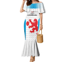 Luxembourg Custom Family Matching Mermaid Dress and Hawaiian Shirt Motifs 2021-22 Federation Luxembourgeoise de Rugby LT9 - Wonder Print Shop