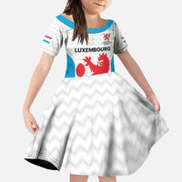 Luxembourg Custom Family Matching Short Sleeve Bodycon Dress and Hawaiian Shirt Motifs 2021-22 Federation Luxembourgeoise de Rugby - Wonder Print Shop