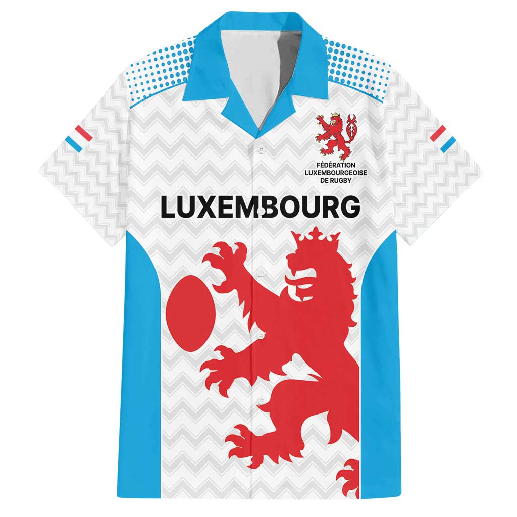 Luxembourg Custom Family Matching Tank Maxi Dress and Hawaiian Shirt Motifs 2021-22 Federation Luxembourgeoise de Rugby - Wonder Print Shop