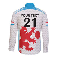 Luxembourg Custom Long Sleeve Button Shirt Motifs 2021-22 Federation Luxembourgeoise de Rugby - Wonder Print Shop