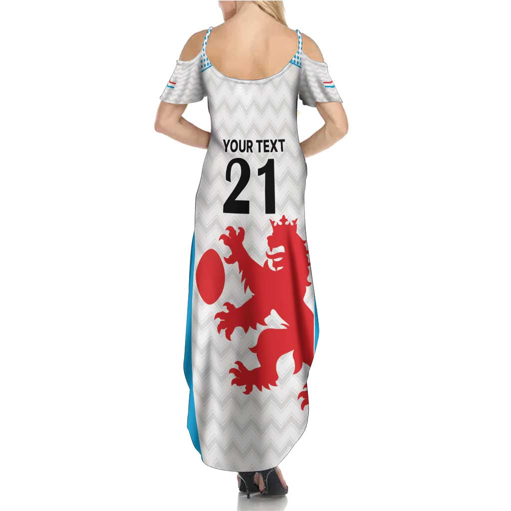 Luxembourg Custom Summer Maxi Dress Motifs 2021-22 Federation Luxembourgeoise de Rugby - Wonder Print Shop