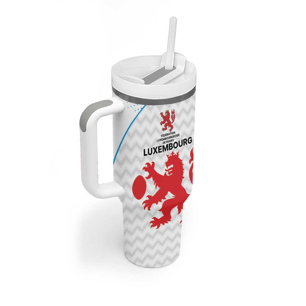 Luxembourg Custom Tumbler With Handle Motifs 2021-22 Federation Luxembourgeoise de Rugby - Wonder Print Shop