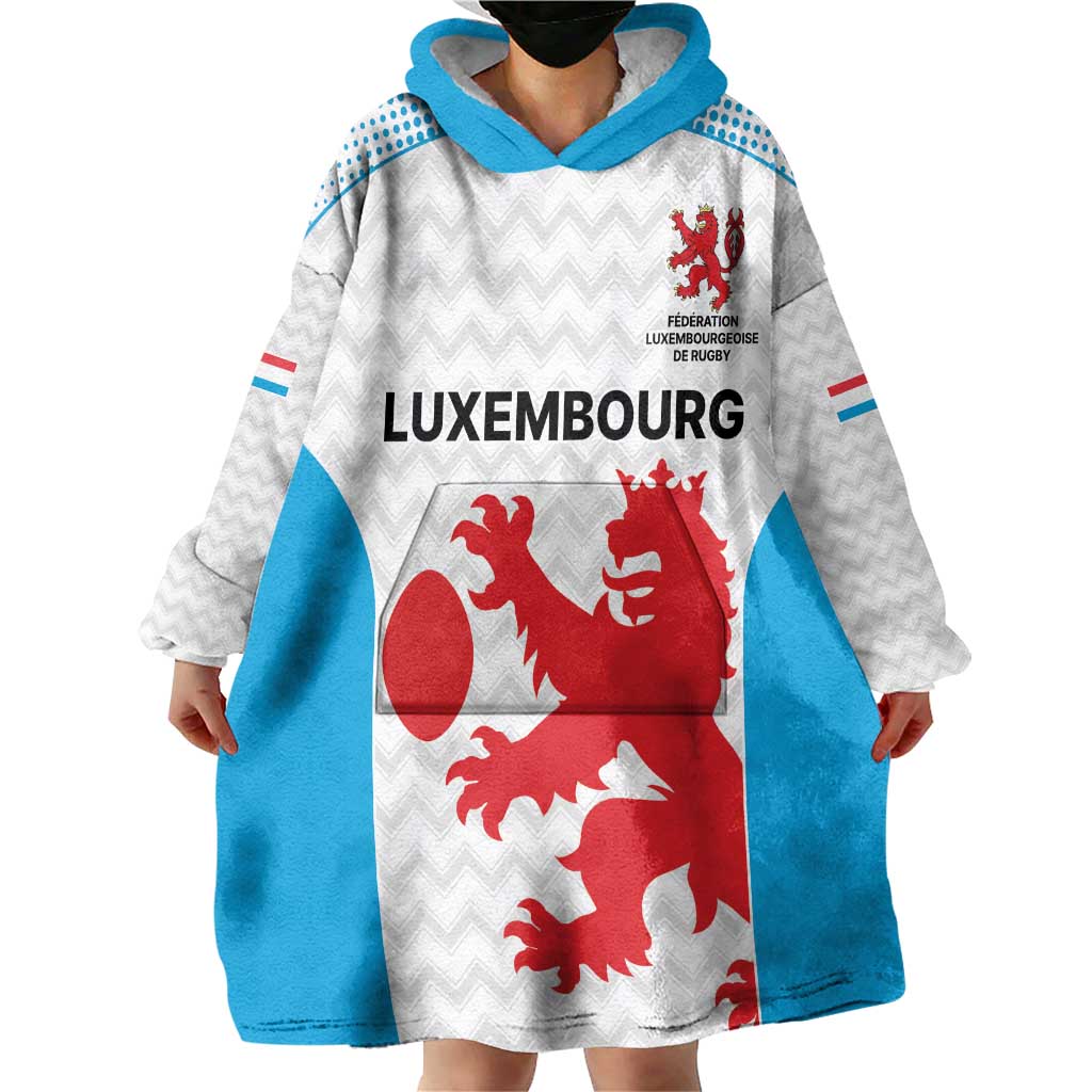 Luxembourg Custom Wearable Blanket Hoodie Motifs 2021-22 Federation Luxembourgeoise de Rugby - Wonder Print Shop