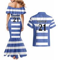 Luxembourg Rugby Custom Couples Matching Mermaid Dress and Hawaiian Shirt Motifs 1997 Vintage LT9 - Wonder Print Shop