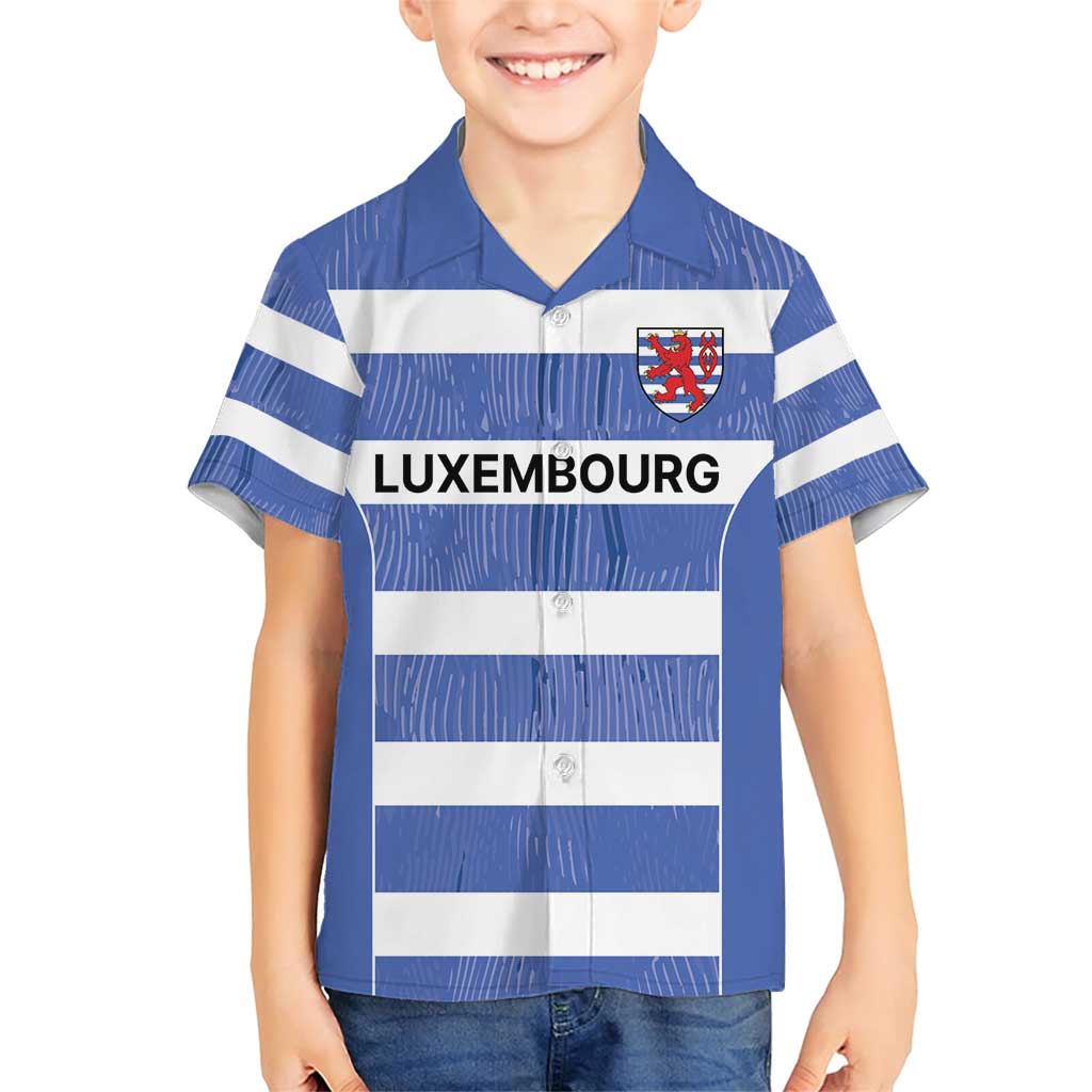 Luxembourg Rugby Custom Family Matching Short Sleeve Bodycon Dress and Hawaiian Shirt Motifs 1997 Vintage - Wonder Print Shop