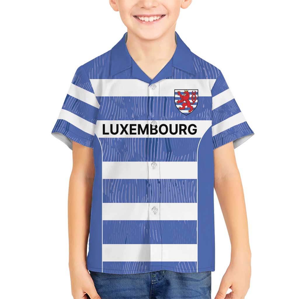 Luxembourg Rugby Custom Family Matching Summer Maxi Dress and Hawaiian Shirt Motifs 1997 Vintage - Wonder Print Shop