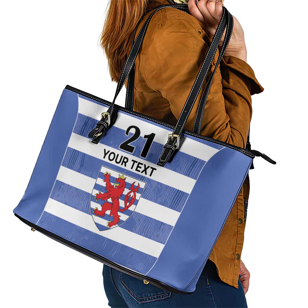 Luxembourg Rugby Custom Leather Tote Bag Motifs 1997 Vintage - Wonder Print Shop
