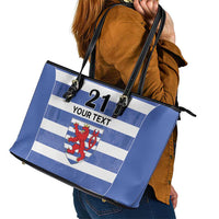 Luxembourg Rugby Custom Leather Tote Bag Motifs 1997 Vintage - Wonder Print Shop