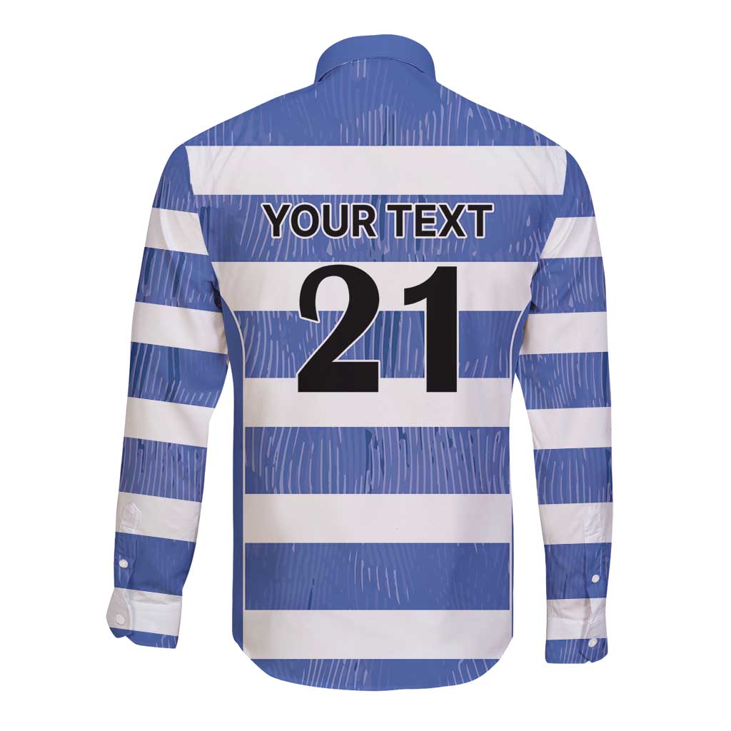 Luxembourg Rugby Custom Long Sleeve Button Shirt Motifs 1997 Vintage - Wonder Print Shop