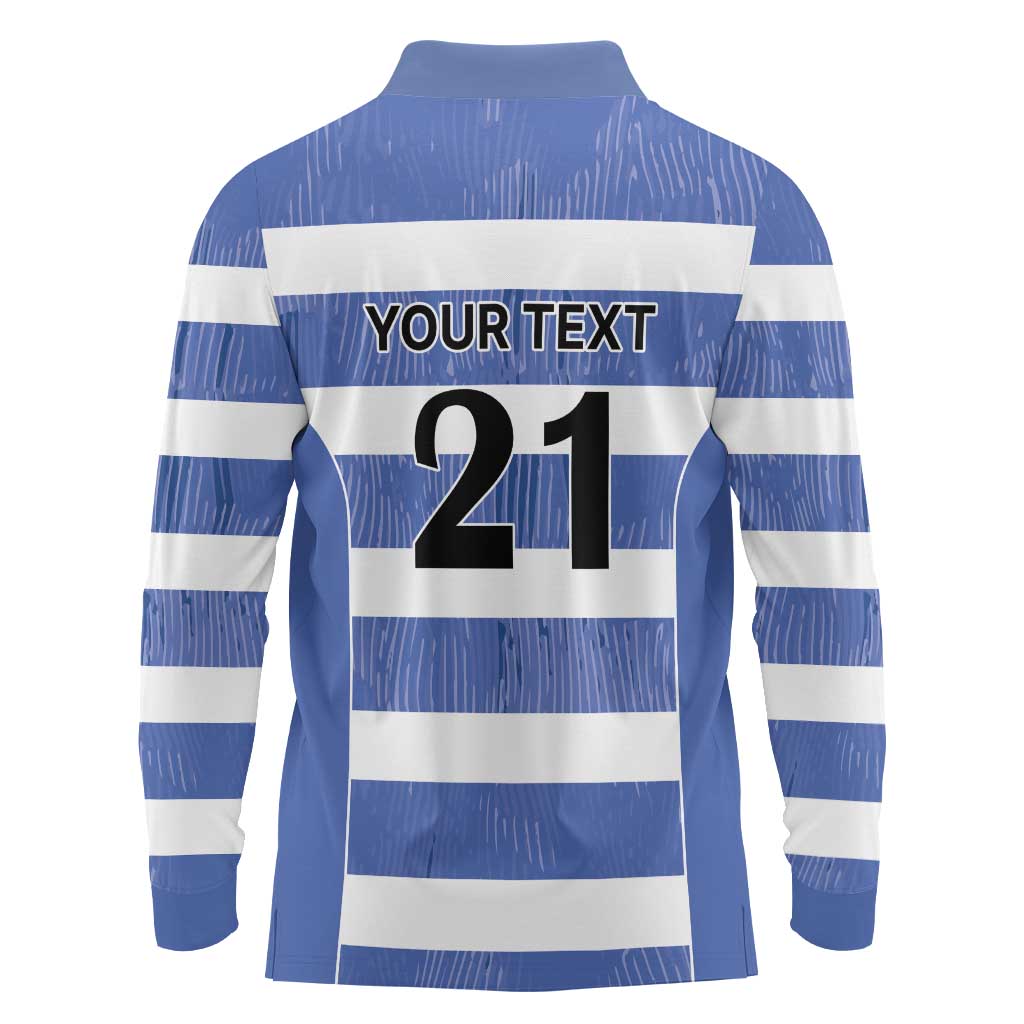 Luxembourg Rugby Custom Long Sleeve Polo Shirt Motifs 1997 Vintage - Wonder Print Shop