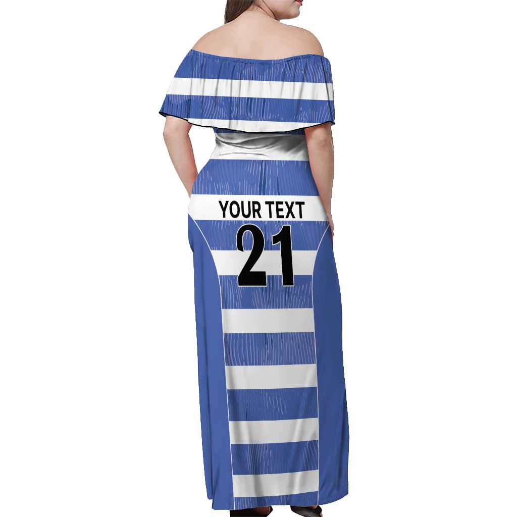 Luxembourg Rugby Custom Off Shoulder Maxi Dress Motifs 1997 Vintage - Wonder Print Shop