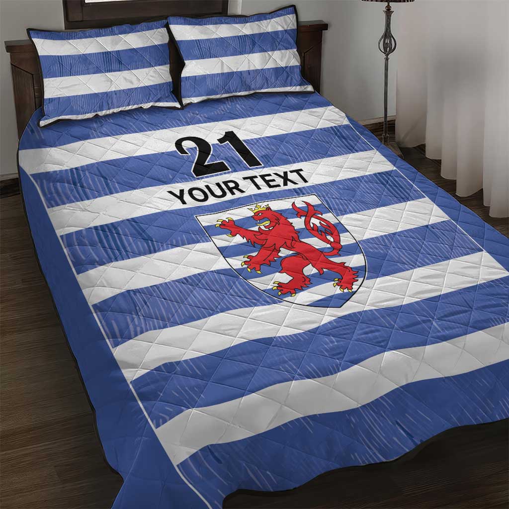 Luxembourg Rugby Custom Quilt Bed Set Motifs 1997 Vintage - Wonder Print Shop