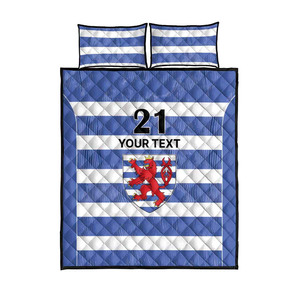 Luxembourg Rugby Custom Quilt Bed Set Motifs 1997 Vintage - Wonder Print Shop