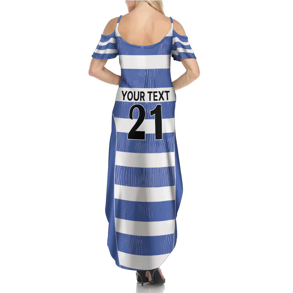 Luxembourg Rugby Custom Summer Maxi Dress Motifs 1997 Vintage - Wonder Print Shop