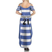 Luxembourg Rugby Custom Summer Maxi Dress Motifs 1997 Vintage - Wonder Print Shop