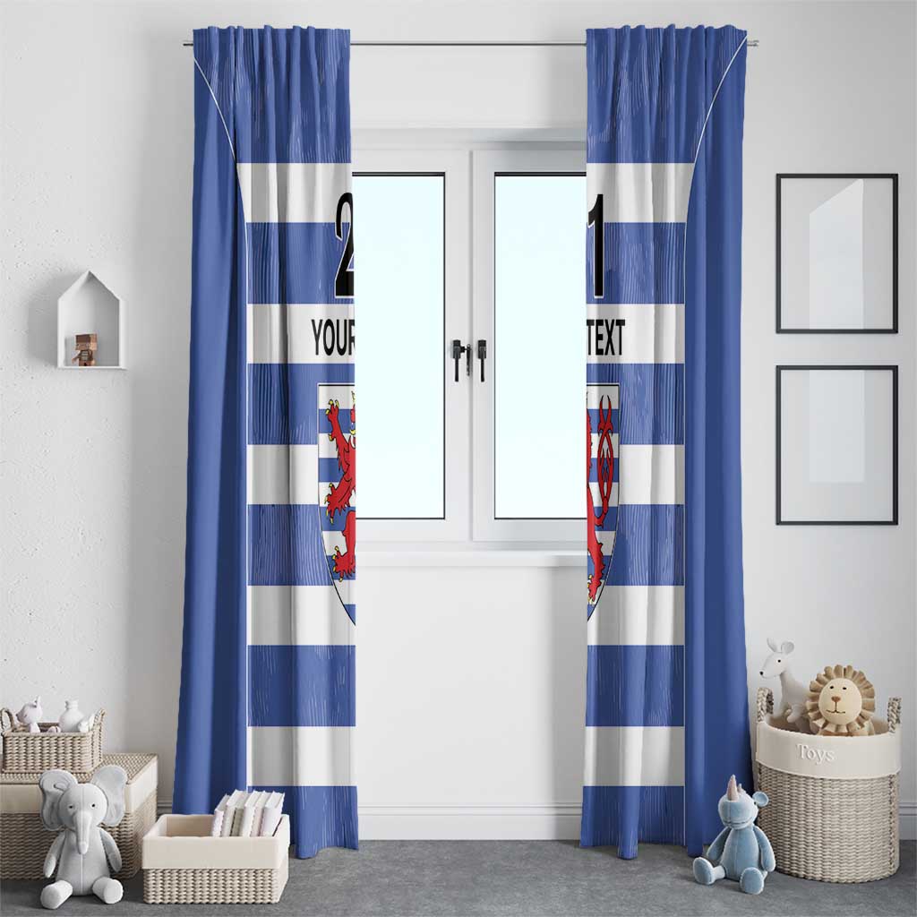 Luxembourg Rugby Custom Window Curtain Motifs 1997 Vintage - Wonder Print Shop