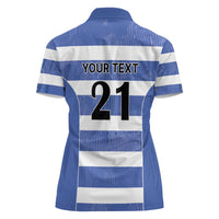 Luxembourg Rugby Custom Women Polo Shirt Motifs 1997 Vintage - Wonder Print Shop