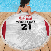 Poland Rugby Custom Beach Blanket Biało-czerwoni The White and Reds Sporty Pattern LT9 - Wonder Print Shop