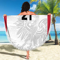 Poland Rugby Custom Beach Blanket Biało-czerwoni The White and Reds Sporty Pattern LT9 - Wonder Print Shop