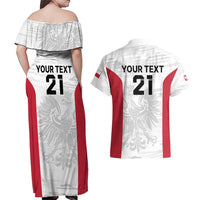 Poland Rugby Custom Couples Matching Off Shoulder Maxi Dress and Hawaiian Shirt Biało-czerwoni The White and Reds Sporty Pattern LT9 - Wonder Print Shop