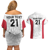 Poland Rugby Custom Couples Matching Off Shoulder Short Dress and Hawaiian Shirt Biało-czerwoni The White and Reds Sporty Pattern LT9 - Wonder Print Shop
