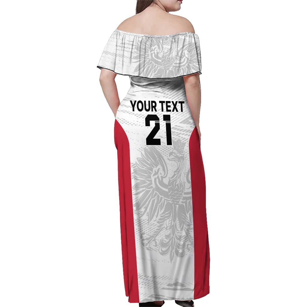 Poland Rugby Custom Family Matching Off Shoulder Maxi Dress and Hawaiian Shirt Biało-czerwoni The White and Reds Sporty Pattern LT9 - Wonder Print Shop