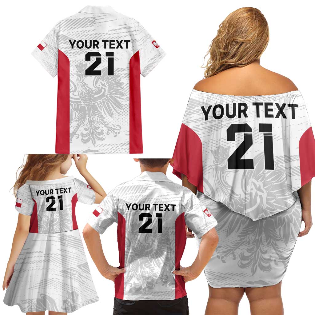 Poland Rugby Custom Family Matching Off Shoulder Short Dress and Hawaiian Shirt Biało-czerwoni The White and Reds Sporty Pattern LT9 - Wonder Print Shop