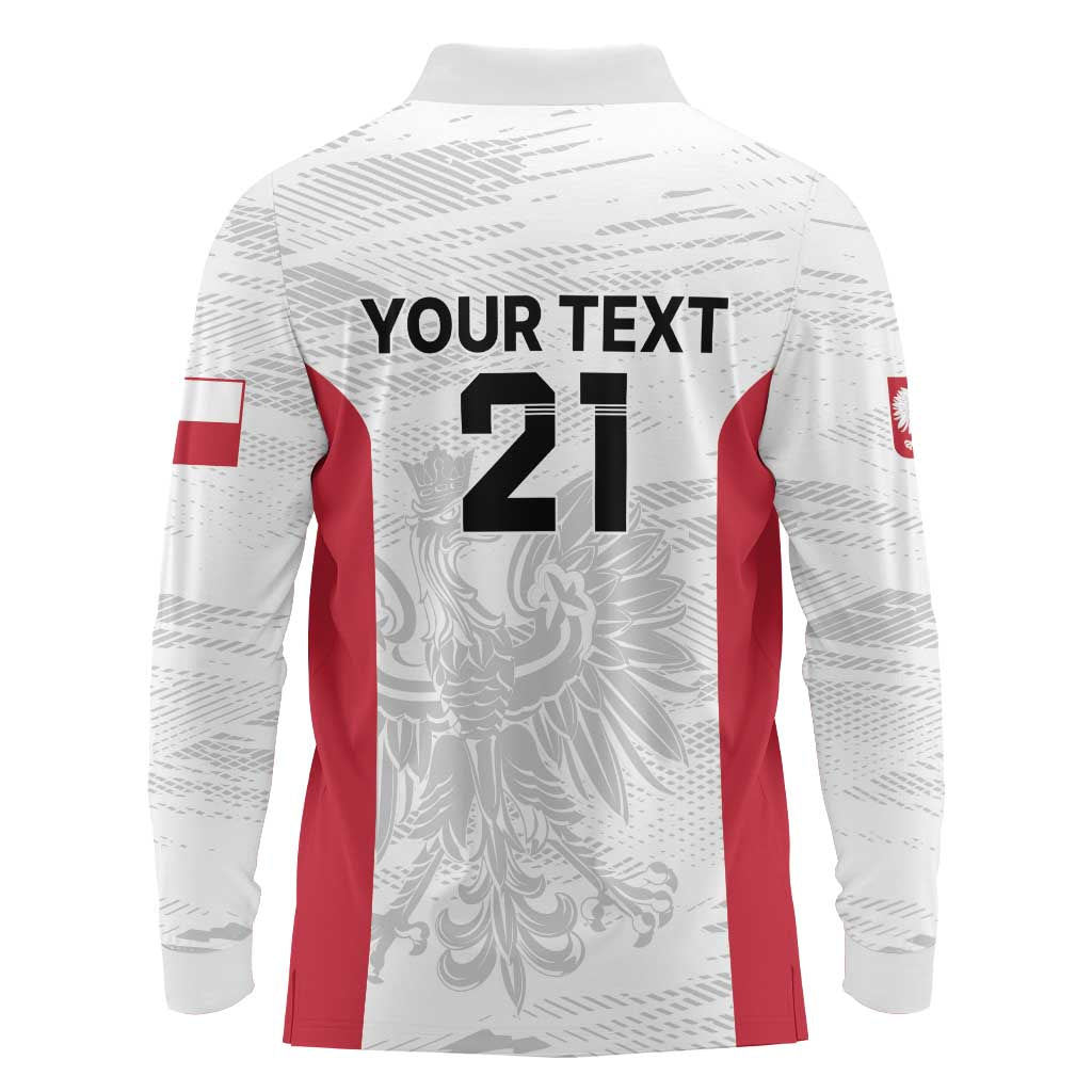 Poland Rugby Custom Long Sleeve Polo Shirt Biało-czerwoni The White and Reds Sporty Pattern - Wonder Print Shop