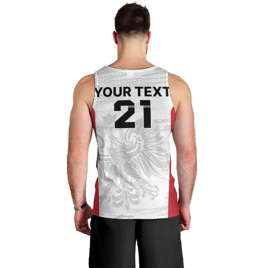 Poland Rugby Custom Men Tank Top Biało-czerwoni The White and Reds Sporty Pattern - Wonder Print Shop