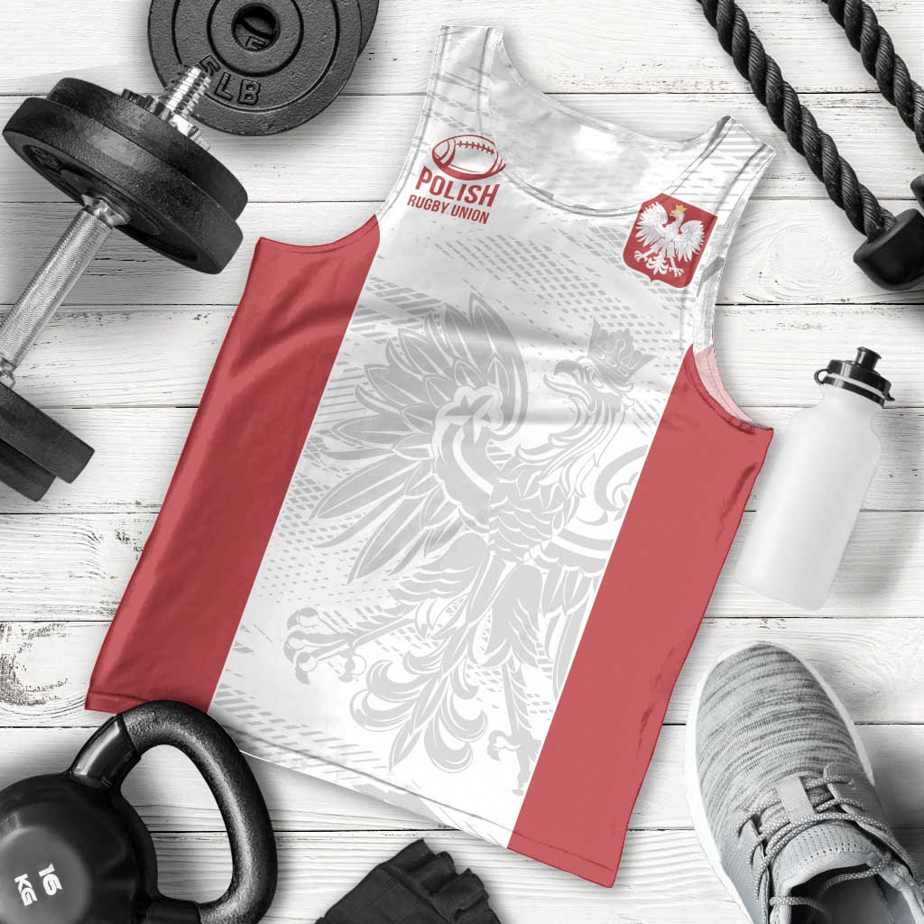 Poland Rugby Custom Men Tank Top Biało-czerwoni The White and Reds Sporty Pattern - Wonder Print Shop