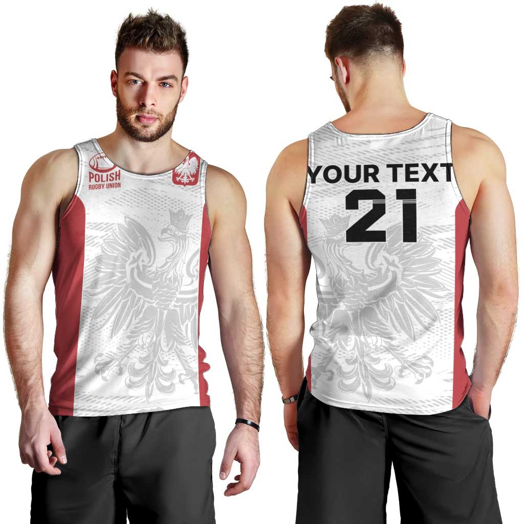 Poland Rugby Custom Men Tank Top Biało-czerwoni The White and Reds Sporty Pattern - Wonder Print Shop