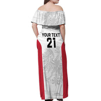 Poland Rugby Custom Off Shoulder Maxi Dress Biało-czerwoni The White and Reds Sporty Pattern - Wonder Print Shop
