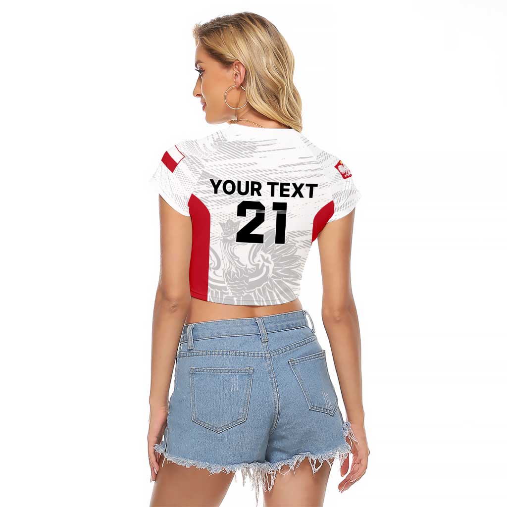 Poland Rugby Custom Raglan Cropped T Shirt Biało-czerwoni The White and Reds Sporty Pattern - Wonder Print Shop
