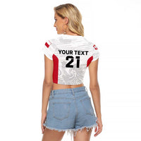 Poland Rugby Custom Raglan Cropped T Shirt Biało-czerwoni The White and Reds Sporty Pattern - Wonder Print Shop