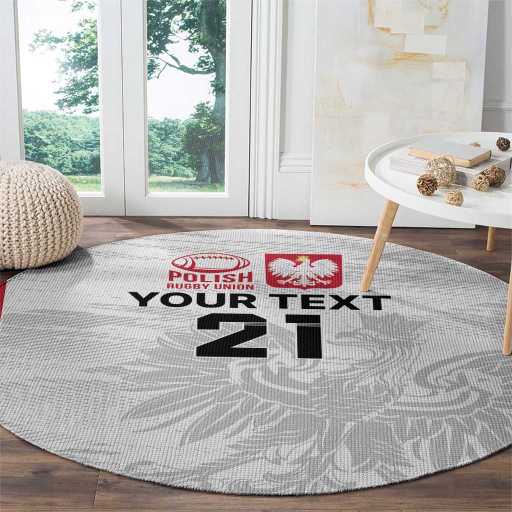 Poland Rugby Custom Round Carpet Biało-czerwoni The White and Reds Sporty Pattern