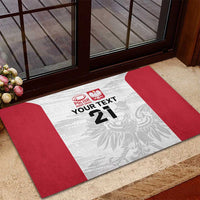 Poland Rugby Custom Rubber Doormat Biało-czerwoni The White and Reds Sporty Pattern - Wonder Print Shop